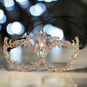 Elegant Crystal Embellished Face Mask